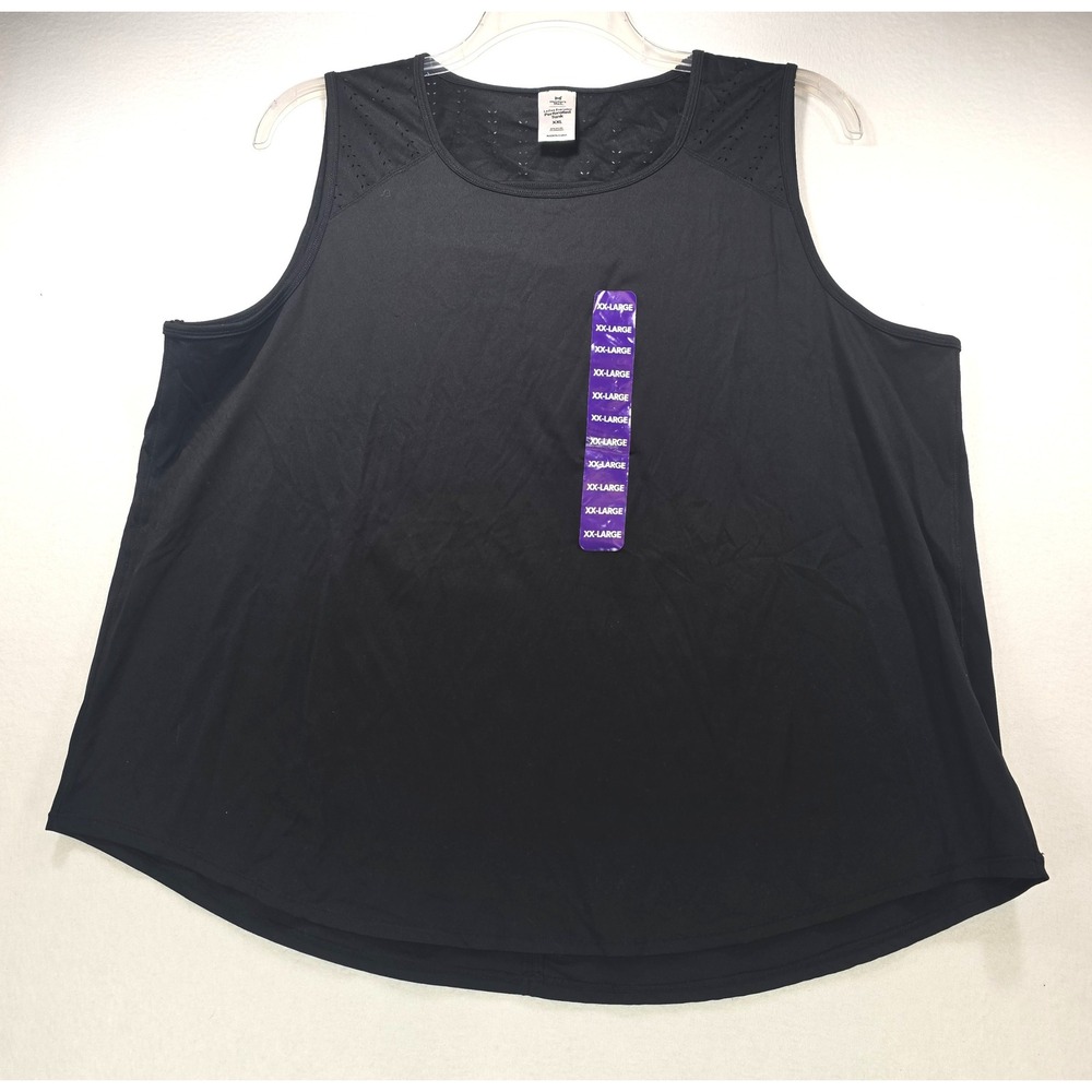 Members Mark‎ Black Everyday Perforated Tank Top XXL Activewear T22-0038